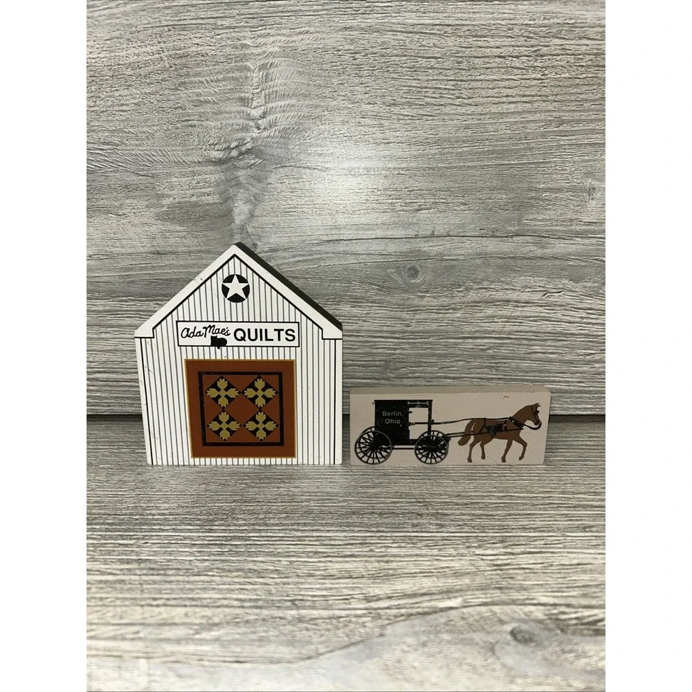 The Cat's Meow Ada Mae's Quilts Ohio Vintage 90s Wooden Houses B5